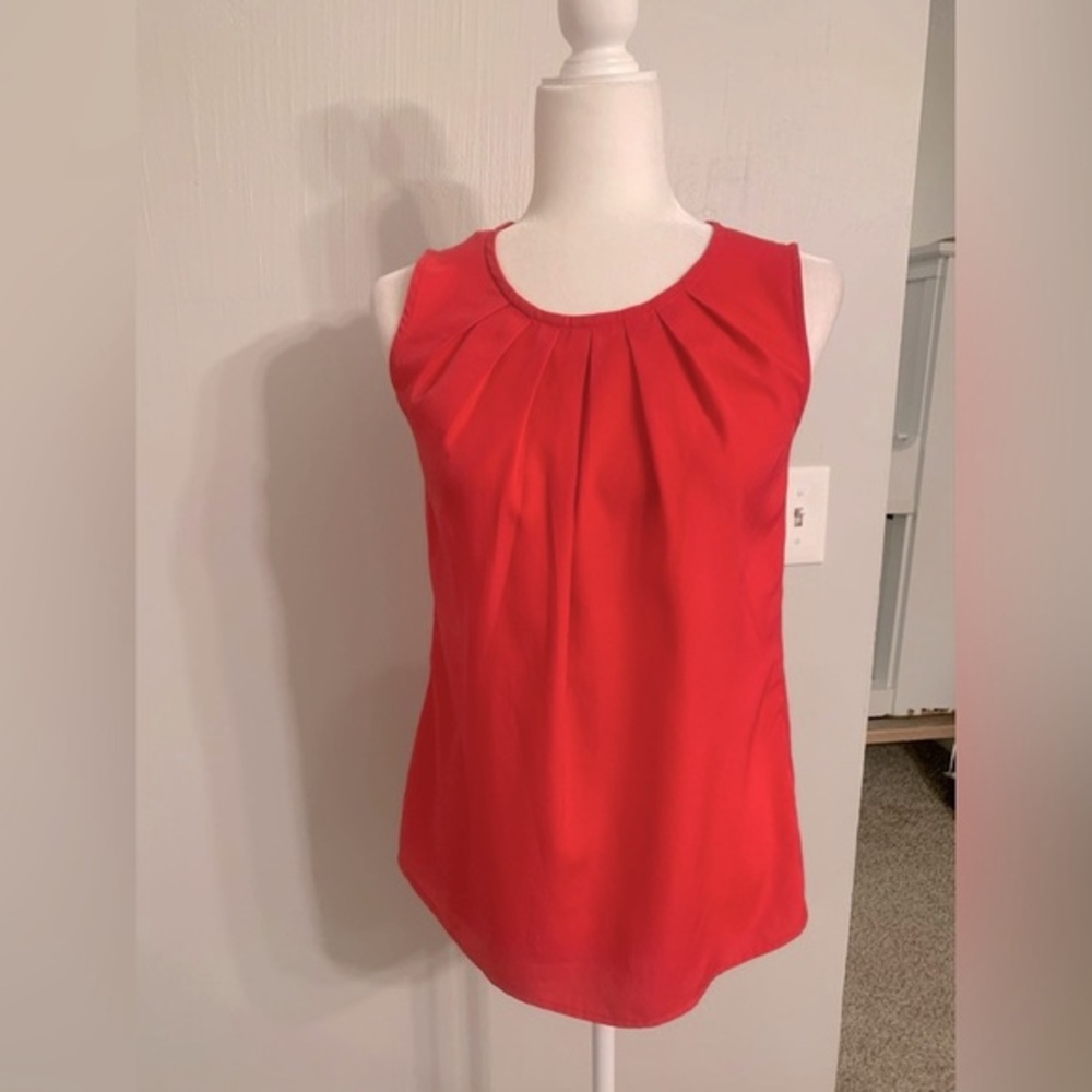 Merona Vibrant Red Pleated Blouse